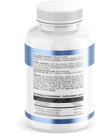 Insport Nutrition Sodium Butyrate 550mg - 100% Vegan Intestinal Support - Gastrointestinal Health - 100 Capsules - Buy Online on GoSupps.com