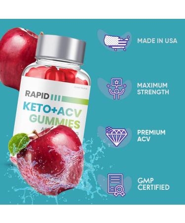 Rapid Keto ACV Gummies - Maximum Strength Weight Management Formula (3 Bottles) - Buy Online on GoSupps.com