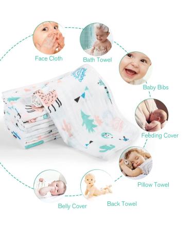 YOOFOSS 10 Pack Fabric Diapers 27x50 cm Absorbent Folding Diapers for Newborns Eco-Friendly Buth Wood & Alpaca Material - Buy Online on GoSupps.com
