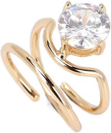 Rhinestones Fingernail Rings Women Finger Nail Rings Electroplated Copper Nail Rings Exquisite Stylish Nail Art Rings for Dancing Party (3053 gold) - Buy Online on GoSupps.com