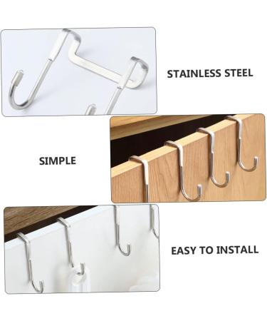 NAMOARLY 6pcs Back of Door Hooks Hat Wall Hooks Kitchen Cabinet Hooks S Hook Stainless Steel Cupboard - Buy Online on GoSupps.com