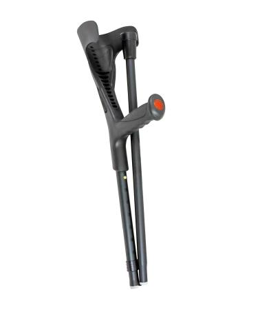 Pepe - Crutch for Adults (x1 Unit, Open Cuff), Walking Crutch Foldable, Aluminum Crutch, Single Crutch for Adults, Crutch for Women and Men, Collapsible Crutch, Foldable Aluminum Black Crutch 1 Count (Pack of 1)