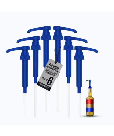 PERMINKS Lot de 6 pompes sirop de qualit sup rieure compatibles avec les bouteilles Torani de 750 ml sirops Davinci Distributeur de sirop sans d versement sans obstruction pour vanille c ne de Bleu 1 Fl Oz (Pack of 6)