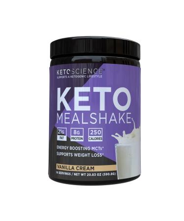 Keto Science Ketogenic Meal Shake Vanilla Dietary Supplement  Rich in MCTs and Protein  Paleo Friendly  Weight Loss  14 servings  20.7 oz Packaging May Vary Vanilla 1.28 Pound (Pack of 1)