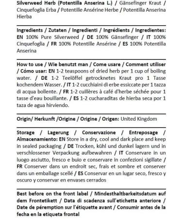  HEALTH EMBASSY Health Embassy Herbe de Potentille Ans rine Tisane | Potentilla Anserine L | Silverweed Herb Tea 100g - Buy Online on GoSupps.com