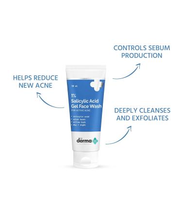 1% Salicylic Acid Gel Face Wash for Acne - Deep Cleansing & Exfoliating | Controls Oil & Reduces Breakouts | 30ml - Buy Online on GoSupps.com