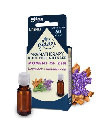 Glade Aromatherapy Essential Oil Diffuser Refill Cool Mist Aromatherapy Diffuser & Air Freshener for Home Moment of Zen with Lavender & Sandalwood Scent 17.4 ml 17.4 ml (Pack of 1) Moment of Zen