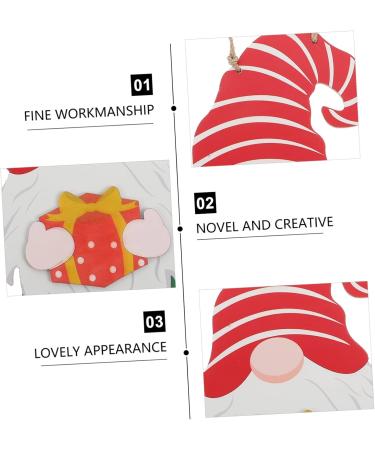 GRIRIW Wooden Gnome Adornment 1pc Hanging Exquisite Gnome Faceless Shaped Decoration Pattern Lovely Adorable Pendant Wooden Pink 30x20cm - Buy Online on GoSupps.com