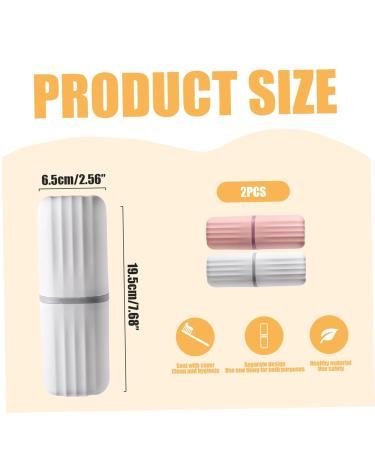 Toothbrush Travel Case 2 Pcs Split Design with Mouthwash Cup | Portable Toothbrush Holder & Organizer - Buy Online on GoSupps.com