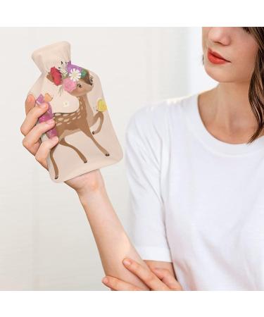 Deer Hot Water Bottle with Plush Cover - Hand Warmer for Adults & Children | 26.5x15.3cm - Eco-Friendly Comfort - Buy Online on GoSupps.com