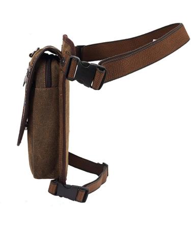 Hebetag Canvas Drop Leg Bag- Outdoor Tactical Waist Pack #03Brown - Buy Online on GoSupps.com