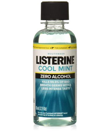 Listerine Cool Mint Zero Alcohol Mouthwash 3.2 oz (Pack of 2)