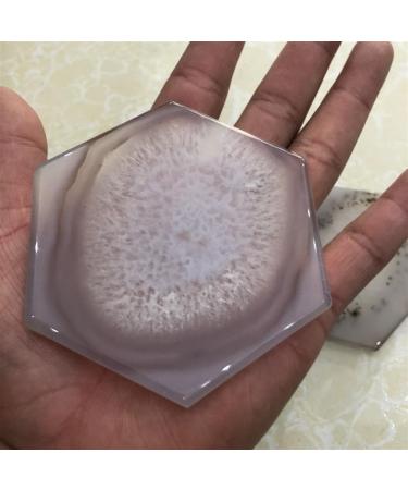 Natural Crystal gem Agate Hand-Cut Hexagonal Shape for a Very Beautiful Water Cup Base Full of Texture - Buy Online on GoSupps.com