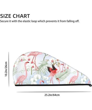 Tropical Plants Flamingo Microfiber Hair Towel | Super Absorbent Coral Velvet Wrap for Long Curly & Thick Hair - Quick Dry Hair Cap for Women - Buy Online on GoSupps.com