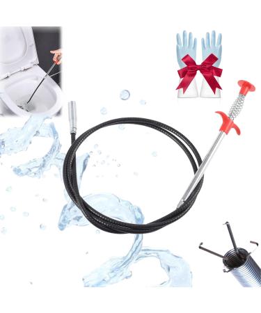 Sewer Cleaning Hook & No Need for Chemicals Portrayi Sewer Cleaning Hook Sewer Cleaning Hook Drain Clog Remover Toilet Snake Clog Remover Flexible Grabber Claw Long Drain Snake (63in)