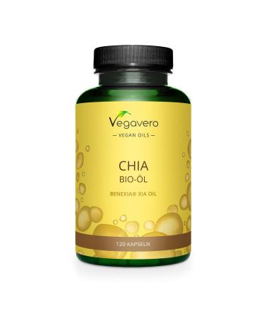 Organic Chia Seed Oil Vegavero | Vegan Omega 3 6 9 Capsules | Benexia from Chile Cold-Pressed Without Solvents | High Dose Alpha-Linolenic Acid | NO Additives Lab-Tested | 120 Capsules - Buy Online on GoSupps.com
