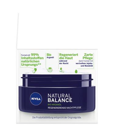 Nivea Natural Balance Night Care (50ml) - Moisture Cream with Organic Argan Oil Jojoba & Almond Oil - Nourishing Night Cream for All Skin Types (Pack of 3) - Buy Online on GoSupps.com