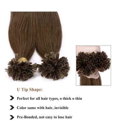 SEGO Bondings Extensions | Real Hair U-Tip Keratin Extensions - 50 Strands Light Brown #6-1 (16 / 40cm) Remy Human Hair 50g - Buy Online on GoSupps.com