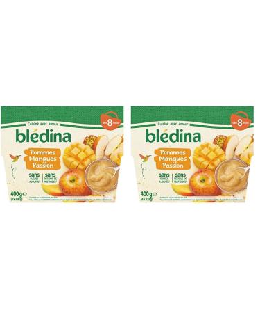 Bl dina 4 Coupelles Pommes Mangues Passion d s 8 mois (Lot de 2)