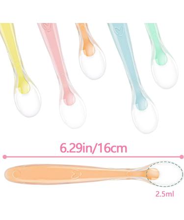 5Pcs Multicolor Silicone Baby Spoons for Infant Weaning & Toddlers - Baby Feeding & Learning Cutlery Set - Buy Online on GoSupps.com