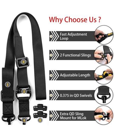 Buy Egujiwa 2-Point QD Rifle Strap - Fast Adjustment & Secure Attachment - International Shipping Available - Buy Online on GoSupps.com
