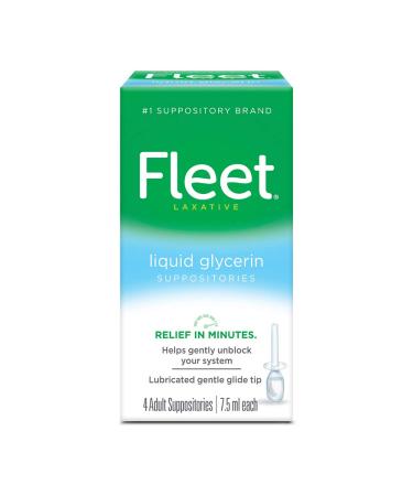 Fleet Liquid Glycerin Suppositories for Adult Constipation, 4 count (Pack of 1) Banana 4 Count (Pack of 1) - Buy Online on GoSupps.com