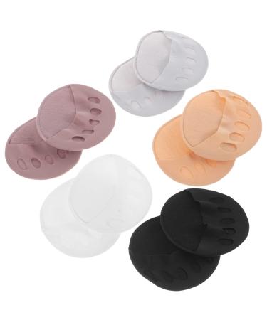GALPADA 5 Pairs Invisible Five Toe Socks Forefoot Covers Girl Sock Foot Cushions for High Heels Socks for Girls Women High Heel Socks Women's Thin Section Casual Socks Cotton