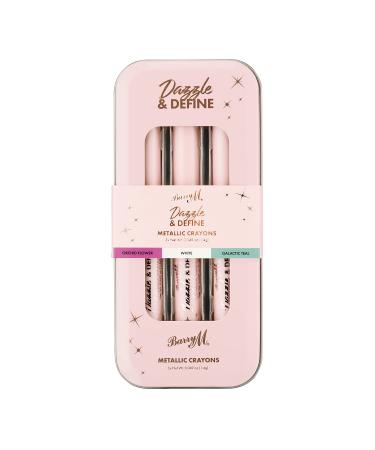 Barry M Barry M Dazzle & Define Metallic Crayons Shade Metallic Brights | x3 Orchid Eyeshadow Pens Teal White