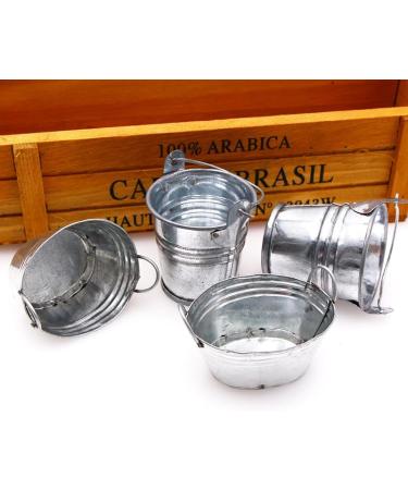 Mini Metal Bucket Doll Storage Bucket Mini Boo Buckets Mini Halloween Buckets Miniature Toy Doll Kitchen Living Room Accessory Wedding Birthday Silver - Buy Online on GoSupps.com
