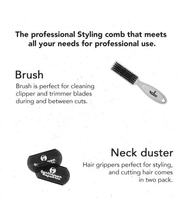 Gentlemen Republic Barber Essential Bundle - Hair Styling and Grooming Kit with Brushes, Neck Duster, and Grippers - 5pcs Set for Barbershops - Buy Online on GoSupps.com