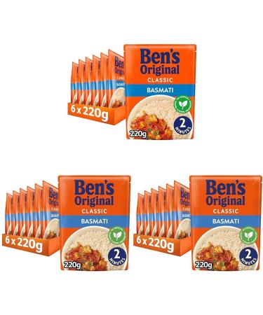 Ben's Original Basmati Microwave Rice Bulk Multipack 6 x 220 g pouches (Pack of 3)