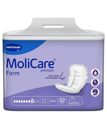 Molicare Premium Form 8 drops for severe incontinence: maximum safety extra outlet protection and discretion for women and men to use with Molicare Premium Fixing Pants 4x32 pieces 4 128 pieces