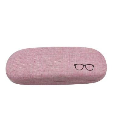 Fabric glasses hard case portable eyeglasses case box (Pink)