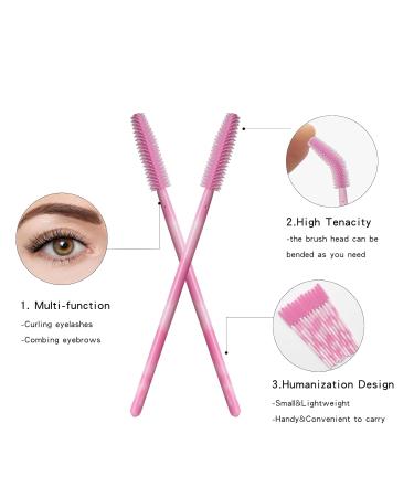 50PCS Silicone Mascara Wands - Disposable Eyelash Brushes & Soft Lash Spoolie for Eyelash Extensions (Pink) | International Shipping Available - Buy Online on GoSupps.com