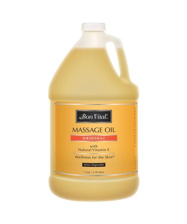 Bon Vital' Original Massage Oil for a Versatile Massage Foundation to Relax Sore Muscles and Repair Dry Skin, Most Requested, Best Massage Oil on Market, Unbeatable Consistency and Quality, 1 Gallon