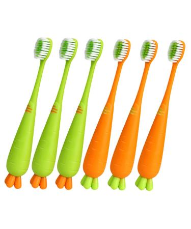 Healvian 6st Carrow toothbrush Sweet toothbrushes Soft toothbrushes Children toothbrush toothbrushes for children travel toothbrush children's toothbrush manual toothbrush for children manual travel