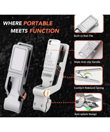 Ultra Compact Nail Clippers for Outdoor - Sharp Toenail Clipper for Thick Nails Premium Steel Nail Cutter Safe Trimmer with Catcher for Traveling Home Office - Buy Online on GoSupps.com