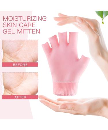 Heallily Moisturizing Gel Gloves - Fingerless Therapy Glove for Dry Cracked Hands Treatment - Pink, 1 Pair - Buy Online on GoSupps.com