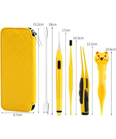FRCOLOR Kids Ear Wax Pick Set - Cartoon Luminous Earwax Picker & Nose Clip for Safe Removal - Yellow 15.2x6.7cm - Buy Online on GoSupps.com