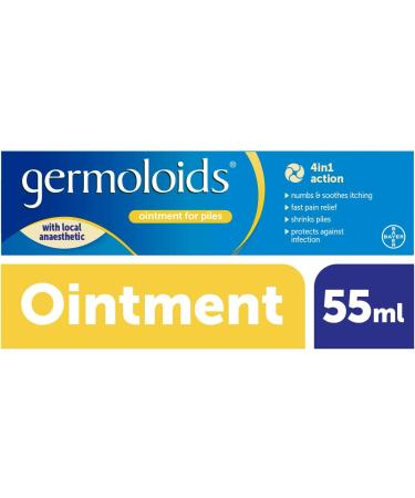 Germoloids Haemorrhoid & Piles Treatment Ointment - Triple Action Anaesthetic Relief - 55ml - Buy Online on GoSupps.com
