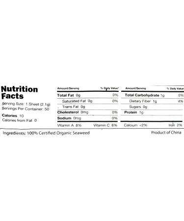 Organic Nori Sheets - 50 Pack, Vegan & Kosher Sushi Wrap Papers - Raw & Untoasted - Buy Online on GoSupps.com