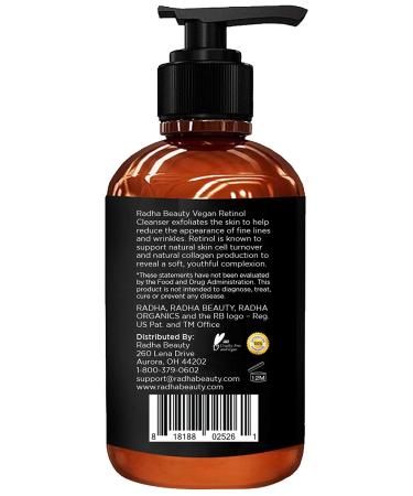 Radha Beauty Retinol Facial Cleanser | 4 fl. oz | Deep Clean Pores for Oily Dry & Sensitive Skin - Shop Now - Buy Online on GoSupps.com