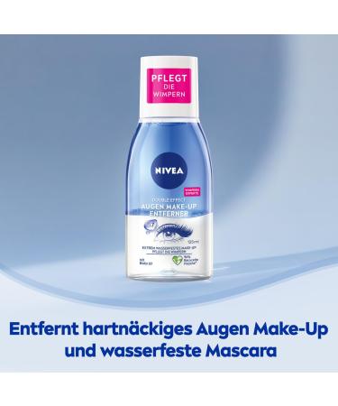 Nivea Double Effect Eye Make-Up Remover for Sensitive Skin - Waterproof Makeup Remover (125ml Pack of 4) - Gentle Facial Cleaner - Buy Online on GoSupps.com