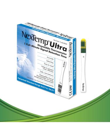NexTemp Ultra Single-Use Thermometers: Individually Wrapped 100-pack, for Superior Accuracy and Maximum Infection Control. Perfect for Businesses, Schools, First-Aid, Home, and Travel! (Fahrenheit)