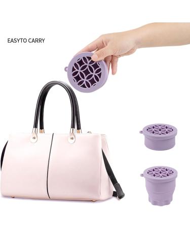 Qilmal Makeup Brush Cleaner Brush Cleaning Cup Brush Cleaning Mat Silicone Makeup Brush Cleaning Cup Portable Makeup Holder Silicone Cleaning Cup Environment Friendly Purple - Buy Online on GoSupps.com