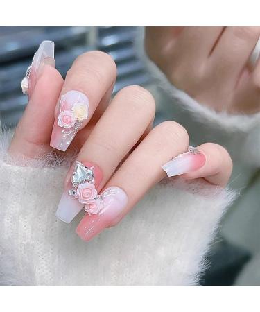 100pcs 3D Camellia Rose Flower Nail Art Charms | Colorful Resin Charms for Acrylic Nails & Nail Design - Buy Online on GoSupps.com