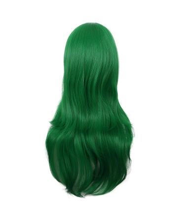 MapofBeauty 28 Inch Long Curly Grass Green Cosplay Wig with Side Bangs - Perfect for Costumes - Buy Online on GoSupps.com