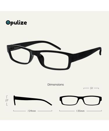 Opulize ACE Reading Glasses 6 Pack | Classic Small Frame Scratch-Resistant - Black Brown Blue Gray | Unisex +2.00 - Buy Online on GoSupps.com