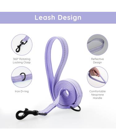 Bella & Pal Small Dog Harness with Leash - Air Mesh Reflective Breathable for Puppies & Cats - Lavender (S S 35-40cm) - Buy Online on GoSupps.com