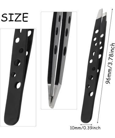 Precision Stainless Steel Tweezers Set - Professional Eyebrow Hair Splinter & Blackhead Remover - 6-Piece Kit for Men & Women - Black & Silver - Buy Online on GoSupps.com